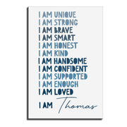 I Am Unique, Strong, Brave Typography Poster - Personalized Custom Vertical Poster - KID294_VPOS