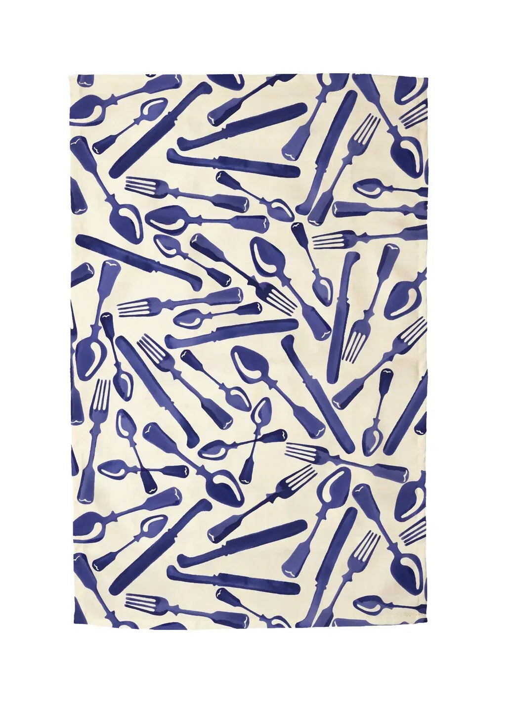 Knives & Forks Tea Towel-- Dark Blue