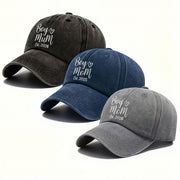 Boy Mom Est With Heart Custom Year - Personalized Custom Washed Denim Cap - MOM291_WDCAP