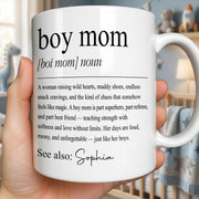 Boy Mom Raising Wild Hearts Dictionary Definition Typography - Personalized Custom Coffee Mug - MOM295_MG