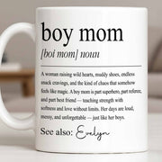 Boy Mom Raising Wild Hearts Dictionary Definition Typography - Personalized Custom Coffee Mug - MOM295_MG