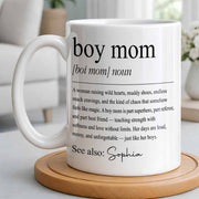 Boy Mom Raising Wild Hearts Dictionary Definition Typography - Personalized Custom Coffee Mug - MOM295_MG