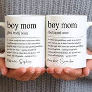 Boy Mom Raising Wild Hearts Dictionary Definition Typography - Personalized Custom Coffee Mug - MOM295_MG