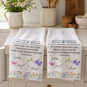 The Bond Between An Aunt And Niece Unbreakable Floral Birth Month Flowers - Personalized Kitchen Towel - NCE022_TOWL