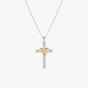 Dual Tone Cross Necklace