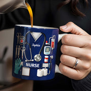 Celebrate Our Everyday Heroes, Nurse-Themed Design - Personalized Custom Coffee Mug - NUR056_MG
