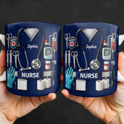 Celebrate Our Everyday Heroes, Nurse-Themed Design - Personalized Custom Coffee Mug - NUR056_MG