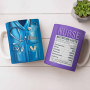 Nurse Nutrition Facts Compassion, Sleep, Courage Mug Design - Personalized Custom Coffee Mug - NUR060_MG
