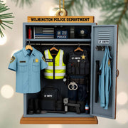 True Blue Police, Custom Police Ornament - Personalized Custom Wood Ornament, Custom Shaped - OFC018_WDO