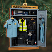 True Blue Police, Custom Police Ornament - Personalized Custom Wood Ornament, Custom Shaped - OFC018_WDO