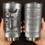 Police Officer, A Protector And Real-Life Superhero - Personalized Custom Stainless Steel Tumbler 20oz 30oz - OFC050_TB