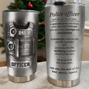 Police Officer, A Protector And Real-Life Superhero - Personalized Custom Stainless Steel Tumbler 20oz 30oz - OFC050_TB
