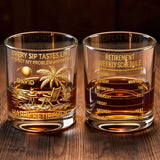 Every Sip Tastes Like Its Not My Problem Anymore Palm Tree Retirement Schedule - Personalized Custom Whiskey Glass - RETIRE048_RWG
