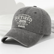 The Legend Has Retired Not My Problem Anymore Stars Design - Personalized Custom Washed Denim Cap - RETIRE120_WDCAP