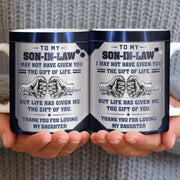 To My Son In Law Gift Of Life Fist Bump Metal Style - Personalized Custom Coffee Mug - SILA083_MG