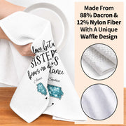 The Love Between Sisters Knows No Distance Personalized States Map - Personalized Kitchen Towel - SIS115_TOWL