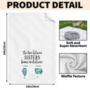 The Love Between Sisters Knows No Distance Personalized States Map - Personalized Kitchen Towel - SIS115_TOWL