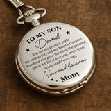To My Son, Now And Forever, Stars - Personalized Silver Plated Pocket Watch - SON014_SWATCH