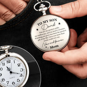 To My Son, Now And Forever, Stars - Personalized Silver Plated Pocket Watch - SON014_SWATCH