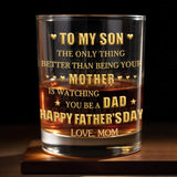 To My Son Better Than Being Your Mother Hearts Stars - Personalized Custom Whiskey Glass - SON156_RWG