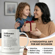 Difference Maker Dictionary Definition Typography Personalized Design - Personalized Custom Coffee Mug - TEACH283_MG