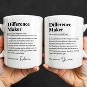 Difference Maker Dictionary Definition Typography Personalized Design - Personalized Custom Coffee Mug - TEACH283_MG