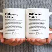 Difference Maker Dictionary Definition Typography Personalized Design - Personalized Custom Coffee Mug - TEACH283_MG