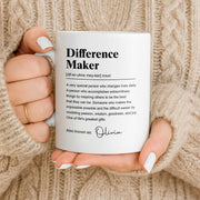 Difference Maker Dictionary Definition Typography Personalized Design - Personalized Custom Coffee Mug - TEACH283_MG