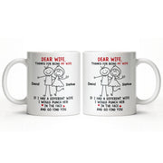 Dear Wife Thanks For Being My Wife, Stick Figures And Hearts - Personalized Custom Coffee Mug - WIF059_MG