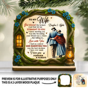 God Blessed The Broken Road That Led Me Straight To You - Personalized Custom 2-Layer Wood Plaque With Flat Base - WIF061_WPLA