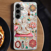 Find Your Inner Peace And Balance Yoga Woman With Lotus Flower - Personalized Clear Phone Case - YOGA013_PHC