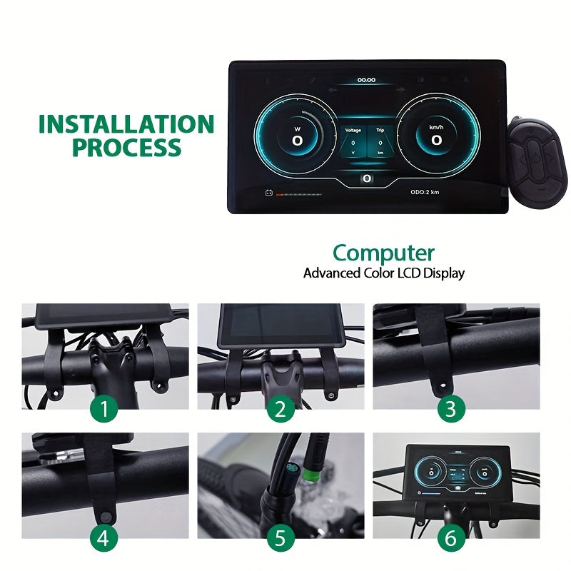 H8 UART2 Electric Bicycle Computer Digital Stopwatch Speedometer for Ebike Cycling Odometer, Cycling Accessory, Ebike Gadget, Lightweight Device, Compact Design, Highquality Sensor, Precision Tracking, Speed Monitor, Range Finder, Without Battery