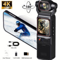 Portable HD Action Camera with Gyro Stabilizer & Anti-Shake, 180° Rotatable Lens, Extended Battery Life, Slow Motion & Loop Recording - Vlogging Camera for VR\u002F360 Video, FPV, Outdoor Shooting, Compatible with TF Card (No \u002F)