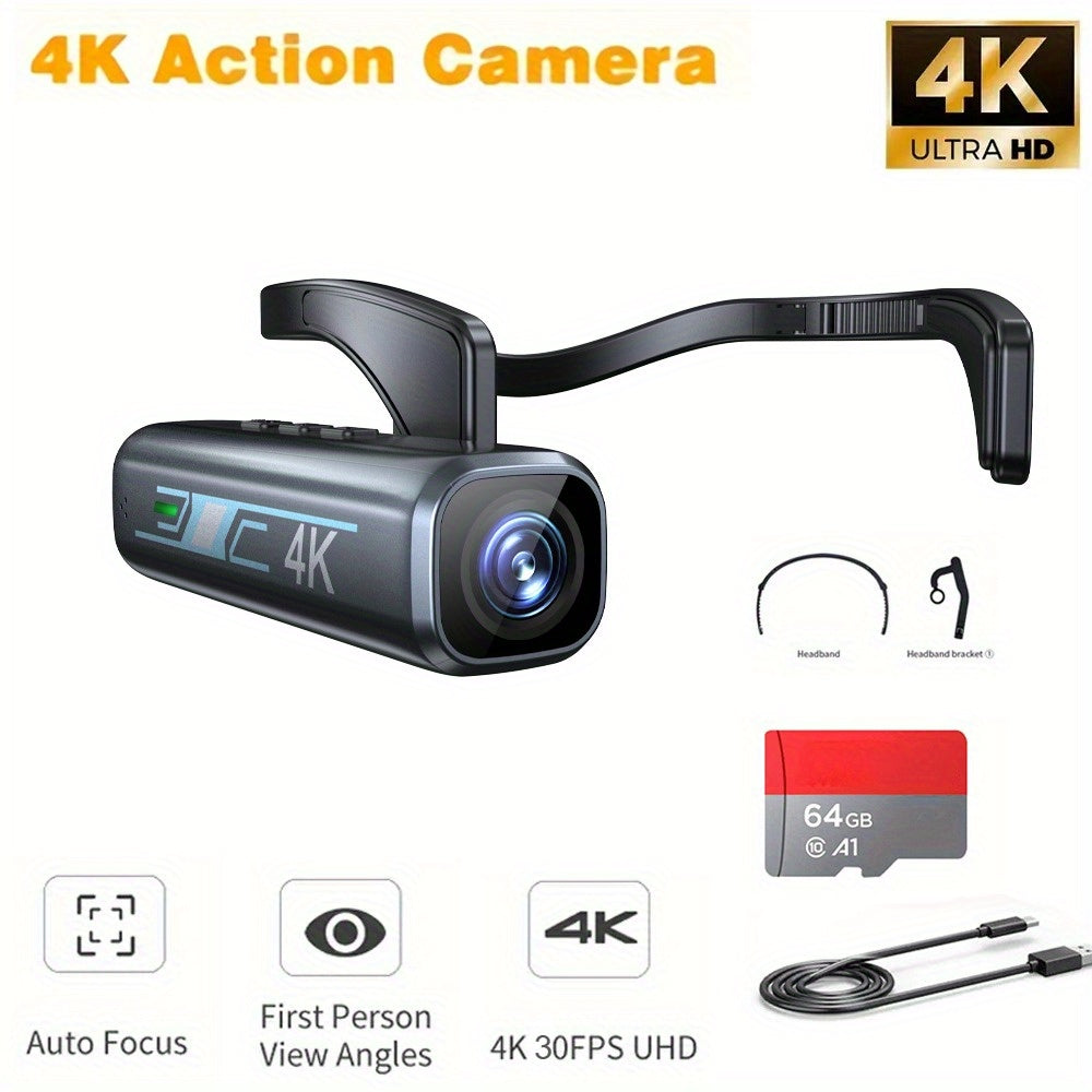 4K 30FPS Action Camera, 120 Wide Angle Lens, Image Stabilization, Manual Controls, Gray and Black, Perfect Father'S Day Gift
