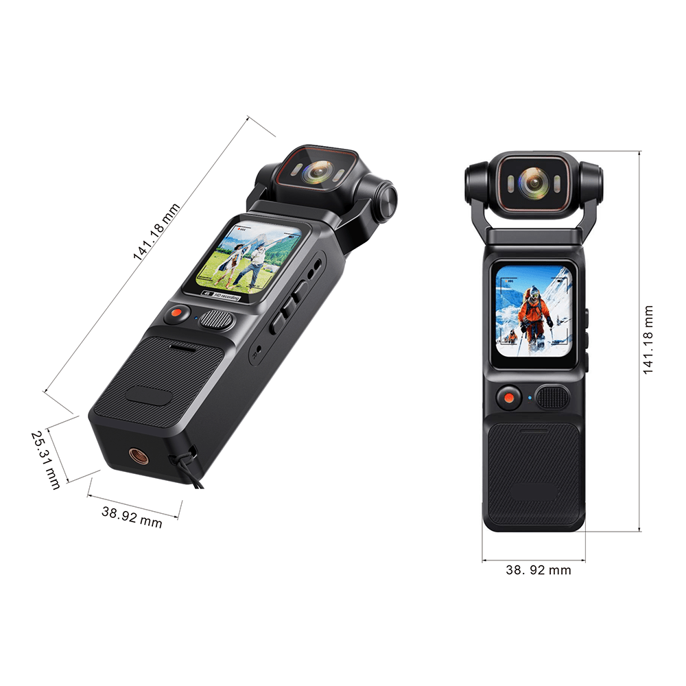 4K HD Video Recording Camera - Portable, Rechargeable Vlogging Camera, 48MP 160° Wide Angle 180° Rotatable Lens, Vlogging Camera With Gyro Stabilization, Time Lapse\u002F Slow Motion, 4K 60FPS, Sports (H.265, 30X Fast Motion, )