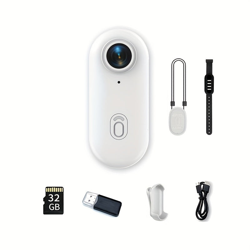 1080P UHD Mini WIFI Action Camera 32&128GB Thumb POV Portable Body Cam Wearable Video Recorder with Magnetic Lanyard, Helmet Mount, Pocket Sport DV for Bike Cycling, Motorcycle, Pet, Vlogging(White, Black), Motorcycle Riding, Pet Monitoring