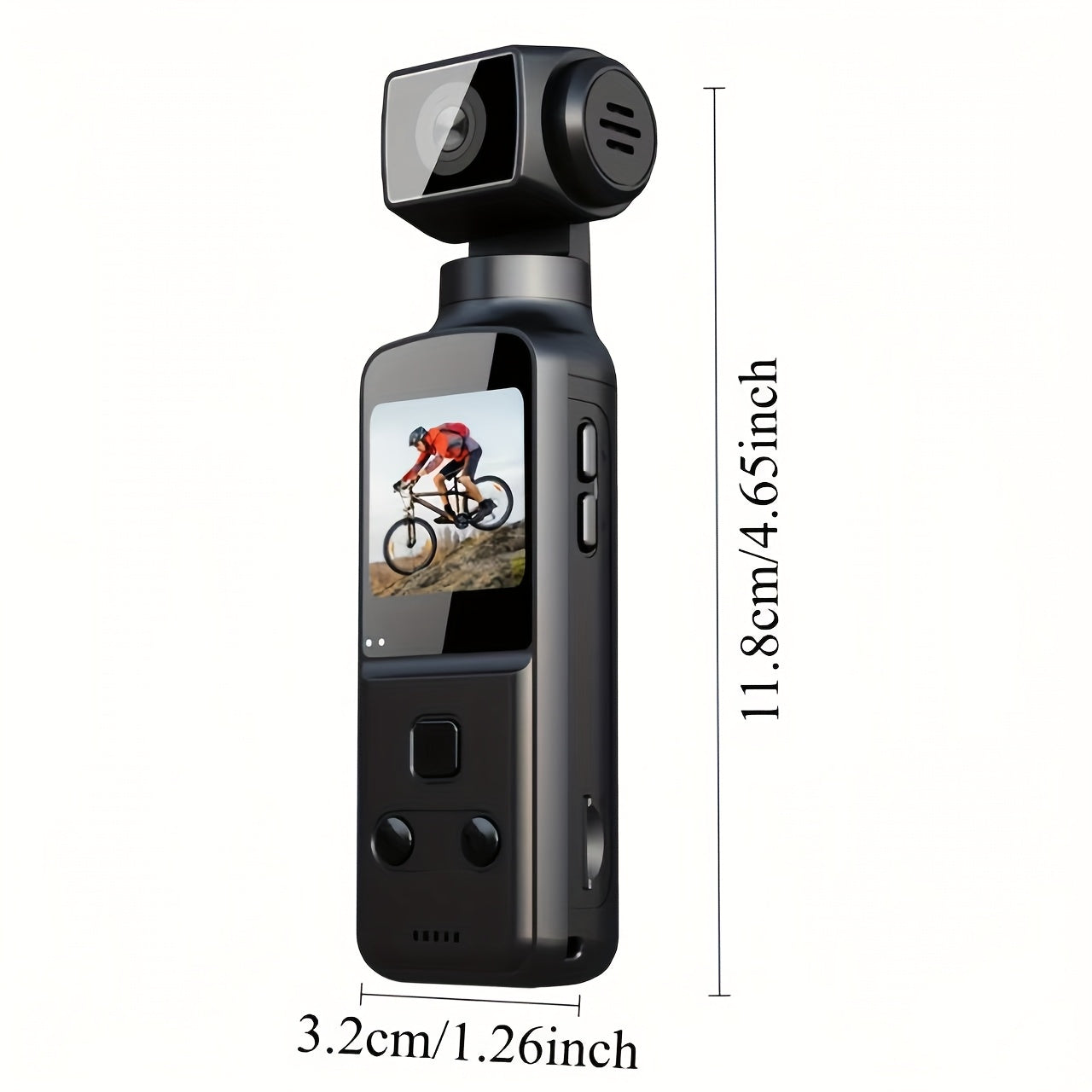 4K, Portable 4K HD Video Recording Camera - Portable, Rechargeable, Vlogging Camera, 4k Handheld Stabilizer Pocket Action Camera Gimbales | 4k Handheld Stabilizer | Magnet | 270° Viewing Angle, Body Camera, US Effect, USB Charging 270° Swivel, 1.33 \