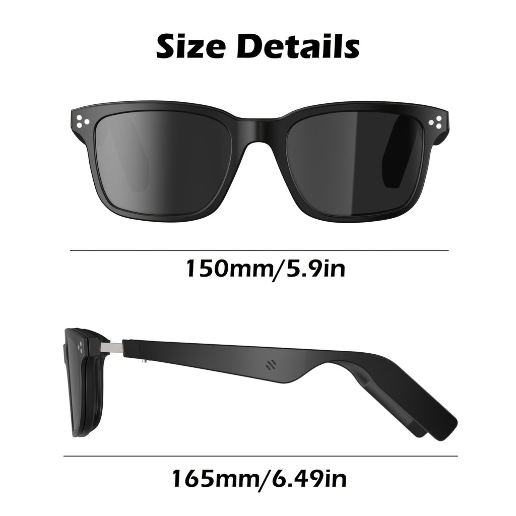 Smart Glasses with, Headphones & Built- Mic\u002FSpeaker - Open-Ear Audio, -Free Navigation, All--One Hands-Free Smart Eyewear for &,,, (Non-Prescription)