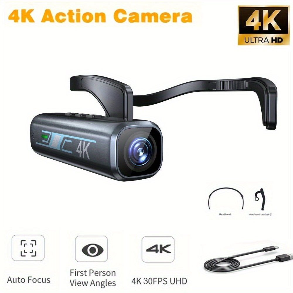 4K 30FPS Action Camera, 120 Wide Angle Lens, Image Stabilization, Manual Controls, Gray and Black, Perfect Father'S Day Gift