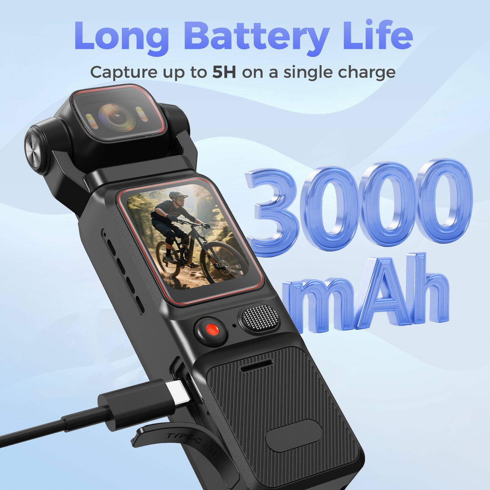 Portable HD Action Camera with Gyro Stabilizer & Anti-Shake, 180° Rotatable Lens, Extended Battery Life, Slow Motion & Loop Recording - Vlogging Camera for VR\u002F360 Video, FPV, Outdoor Shooting, Compatible with TF Card (No \u002F)