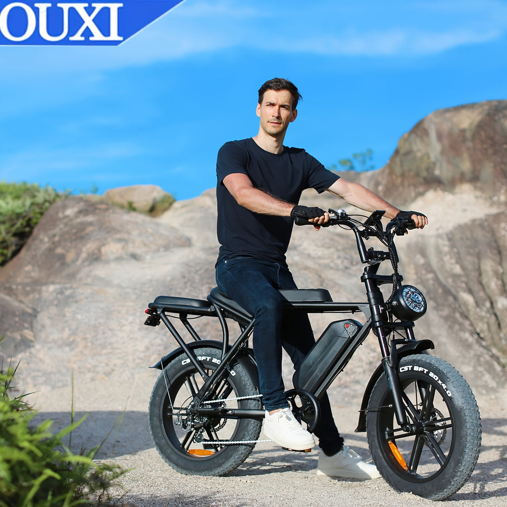 OUXI Electric Bike, V8 Electric Mountain Bike With 500W Motor 48V 15Ah Removable Larger Battery 19mph 20\