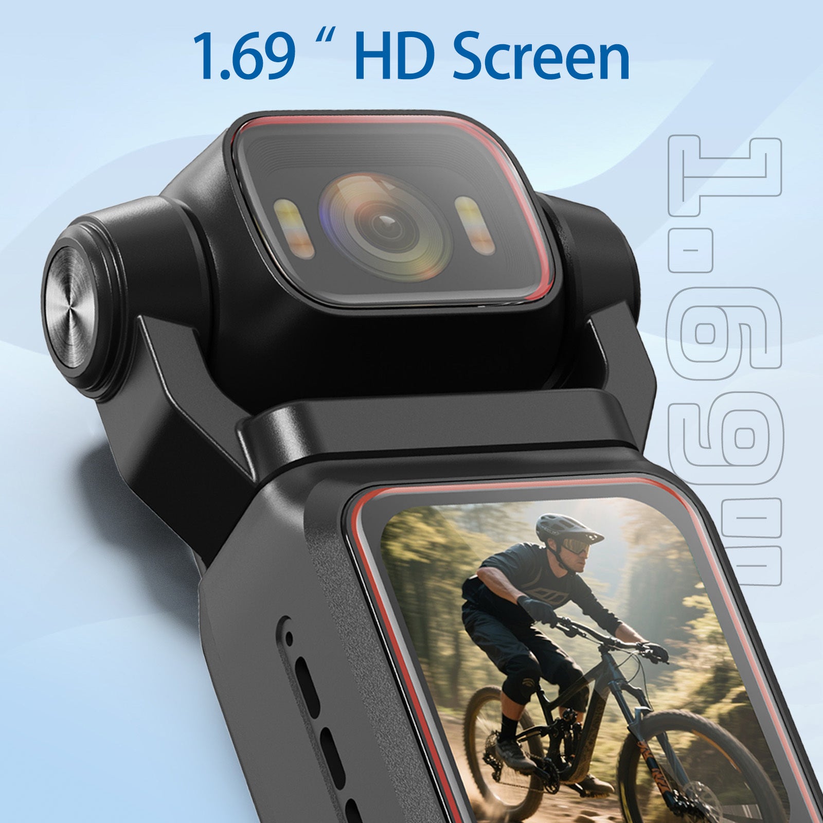 Portable HD Action Camera with Gyro Stabilizer & Anti-Shake, 180° Rotatable Lens, Extended Battery Life, Slow Motion & Loop Recording - Vlogging Camera for VR\u002F360 Video, FPV, Outdoor Shooting, Compatible with TF Card (No \u002F)