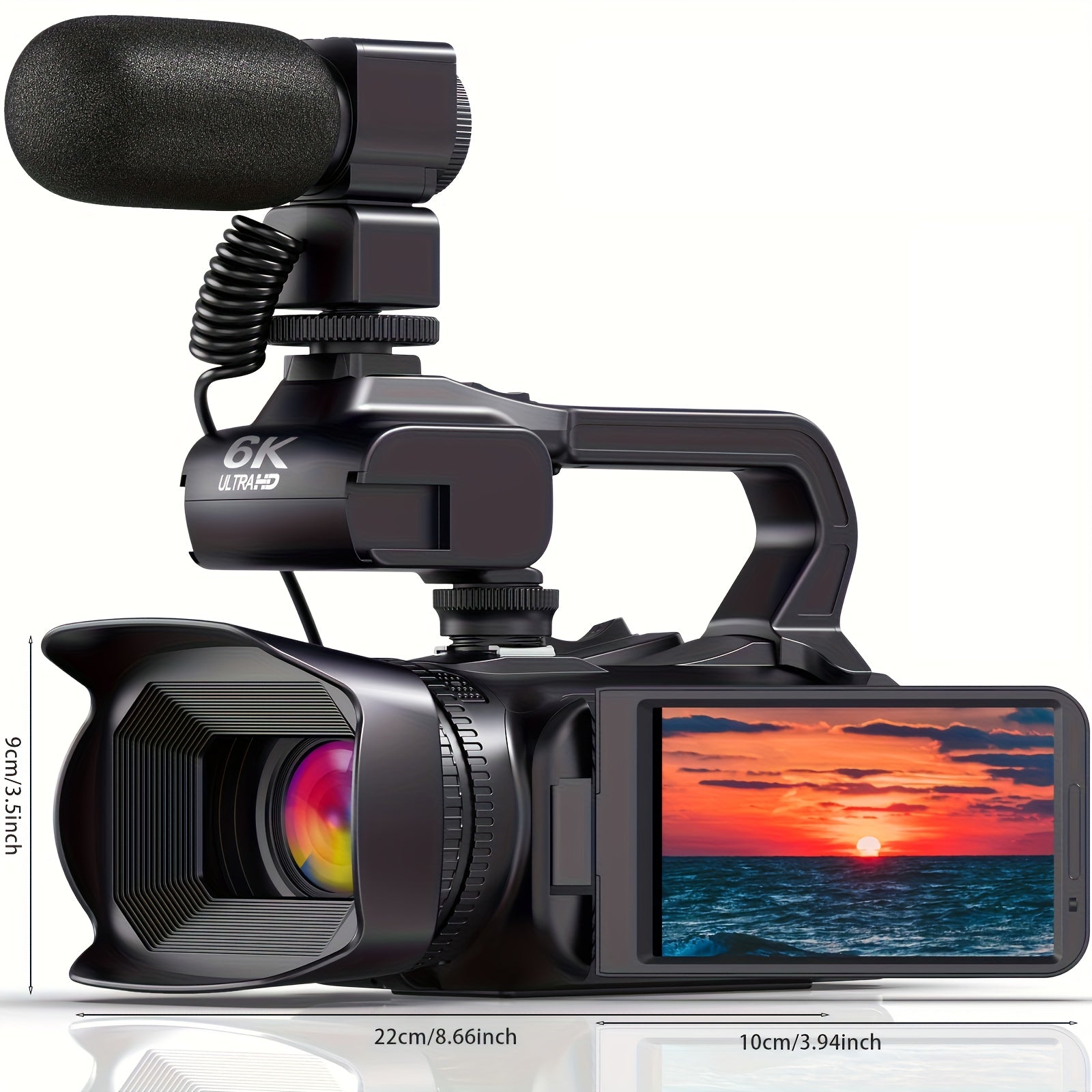 6K 64MP Video Camera Camcorder, 18X Digital Zoom IR Night Vision Vlogging, 4.0\