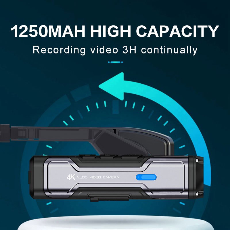 4K Wearable Camera 4K\u002F60FPS Wearable Camera | Hands-Free POV Capture, Head-Mounted Sports Camera, HD Outdoor Sports Camera, Smart Anti-Shake Ride Recorder - 64GB Memory Card