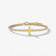 Classic Cross Tennis Bracelet