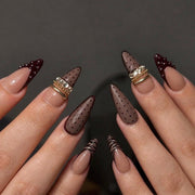 Burgundy Drip French Press On Nails