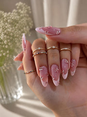 Pink French Pearl Elegance Press On Nails