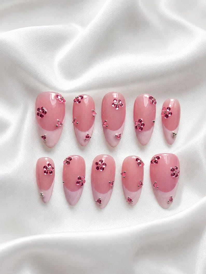 Pink French Pearl Elegance Press On Nails