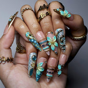 Aqua Gem Oceanic Luxury Press On Nails