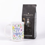 St. Benedict Joyful Botanicals Ora Et Labora Mug & Chocolate Hazelnut Coffee Gift Set